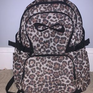 Cheetah print sparkle NFINITY cheer backpack